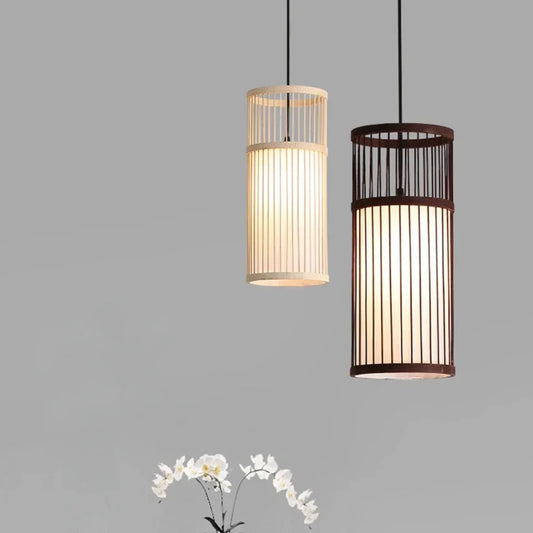 Lustres en bambou tissés à la main, abat-jour, luminaires, chambre à coucher, lampe de salle à manger, artisanat PmotLights