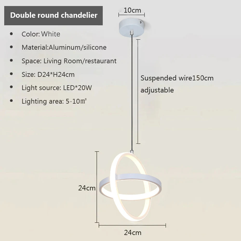 Lampes suspendues LED modernes lustre noir pour salle à manger chambre lampe suspendue de chevet maison Table à manger RoomDecor lampe suspendue