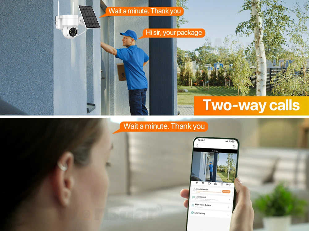 Caméra de surveillance extérieure PTZ IP WiFi HD 1080p NO Card, dispositif de sécurité sans fil, avec batterie intégrée et longue durée de veille