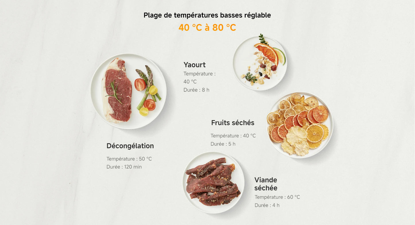Smart Air Fryer, Friteuse ¨¤ air intelligente, 4.5 litres, Polissage 100-convection ¨¤ 360 ¡ã, Grande plage de temp¨¦rature, 40 ¡ãC ¨¤ 200 ¡ãC