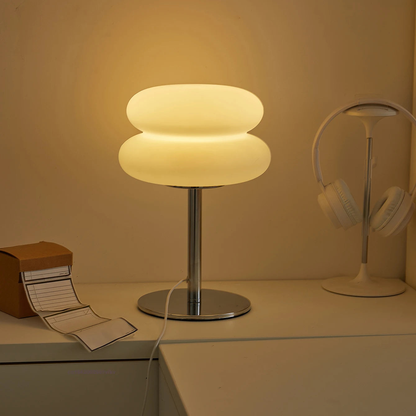 Lampe de chevet de chambre à coucher, lampe de table de style crémeux, prise USB, gradation tricolore, lumière d'ambiance pour salon et étude