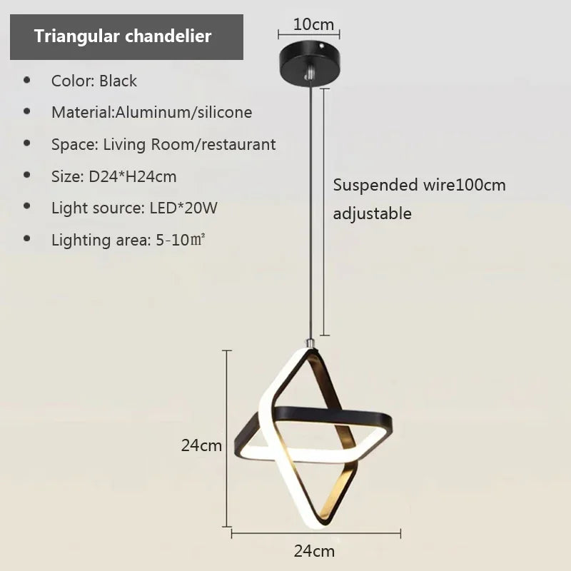 Lampes suspendues LED modernes lustre noir pour salle à manger chambre lampe suspendue de chevet maison Table à manger RoomDecor lampe suspendue