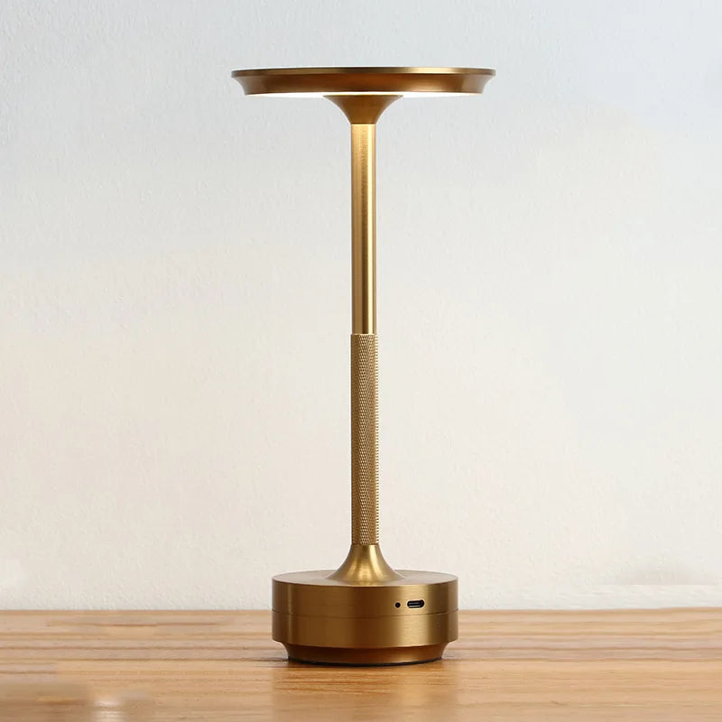 Lampe décorative Simple en alliage d'aluminium, veilleuse LED à intensité variable infinie, lampe de bureau tactile rétro Portable et Rechargeable