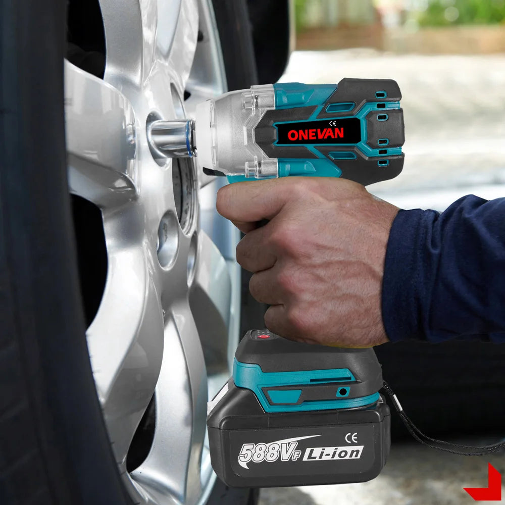 Tournevis ¹Èlectrique Sans Fil 520N.M cle a choc, visseuse sans fil,Outil de R¹Èparation de Voiture pour Batterie makita 18v outils, 1/2 Pouces