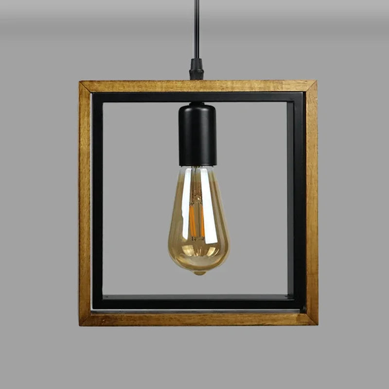 Lustre américain lampe rétro fer bois suspension lampe Bar Restaurant lampe créative suspension Luminaire domestique appareil