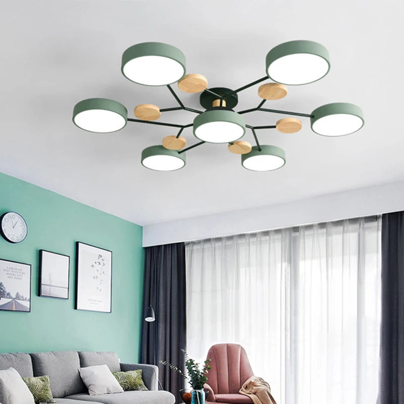Plafonnier LED au design moderne, disponible dans 3 couleurs différentes, luminaire décoratif d'intérieur, idéal pour un salon, une chambre à coucher, un hôtel ou une salle d'étude