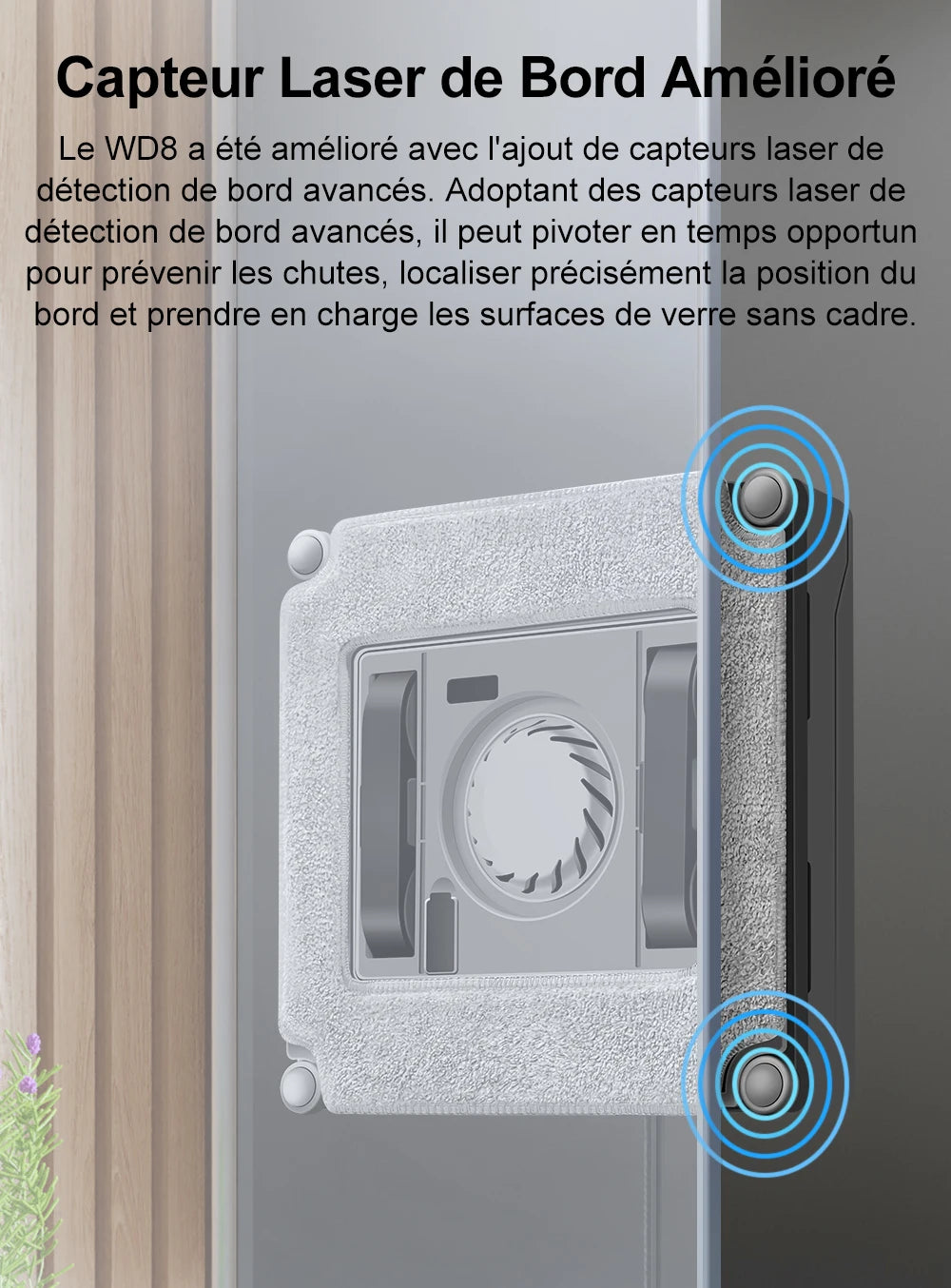 Nettoyeur de fen¨ºtres robot,Double Pulv¨¦risation d'Eau, M¨¦moire Intelligente, Aspiration Puissante, Capteur Laser, Robot de Nettoyage de Vitres Murales ¨¤ Domicile, Contr?le par Application