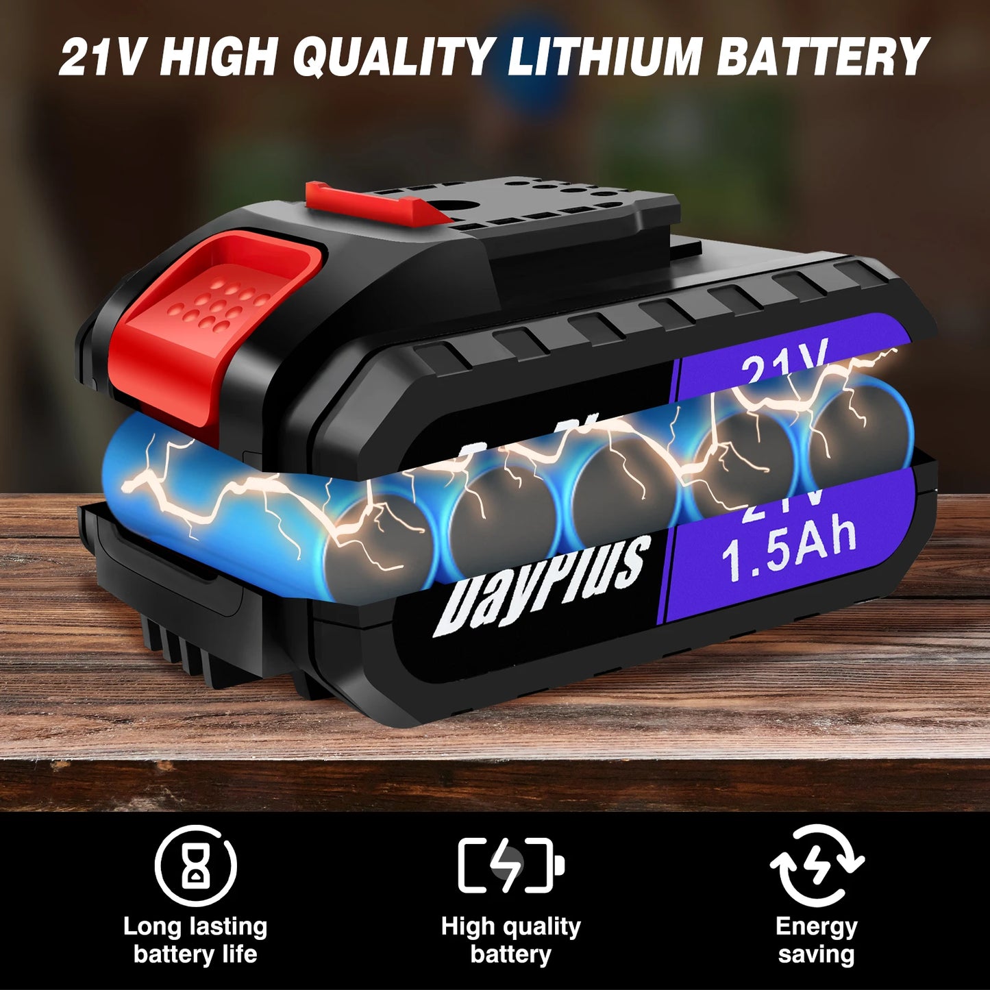 Ensemble de visseuse ¨¦lectrique sans fil, 2 vitesses de transmission, 25 + 1 couple, avec lumi¨¨re LED, batterie Li - ion 21v et chargeur rapide, mandrin sans cl¨¦ de 3 / 8 pouce avec foret 26pcs