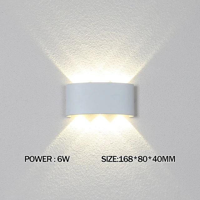 Mur LED lampe extérieure étanche IP65 cour applique murale 2W 4W 6W 8W 12W lumières de jardin en aluminium chambre salon escaliers éclairage