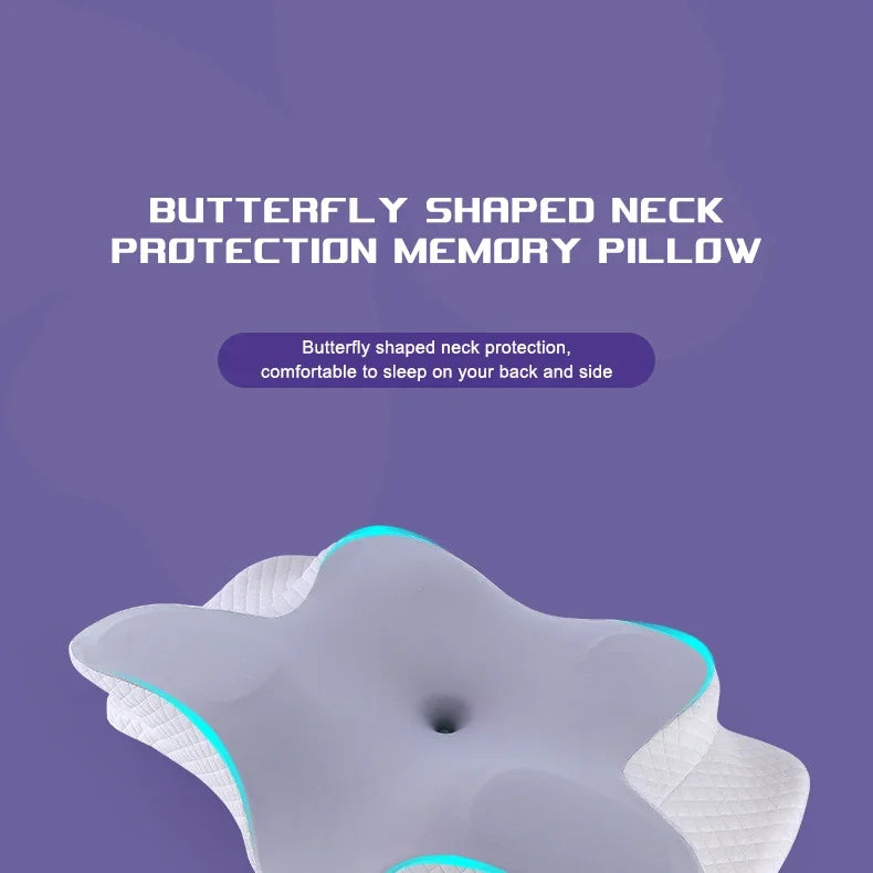 Oreiller cervical relaxant en forme de papillon, oreillers en mousse ½Ç m¹Èmoire de forme, rebond lent, oreiller cervical, gray