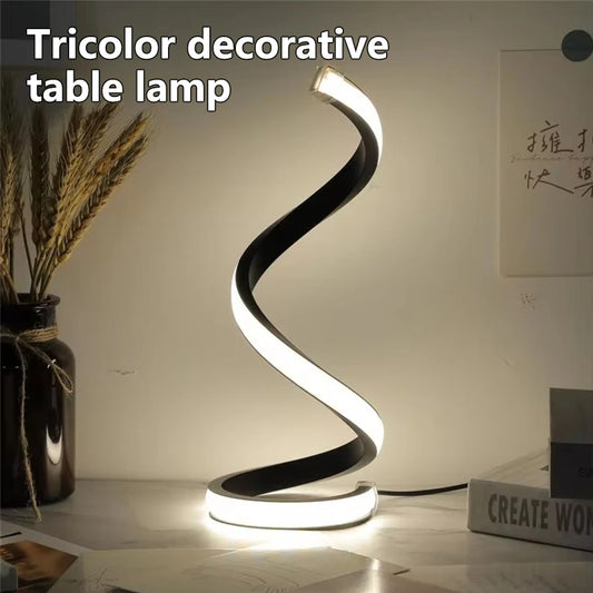 LED veilleuse spirale lampe de Table moderne lampes de chevet Dimmable lampe de nuit bureau salon chambre décoration veilleuses