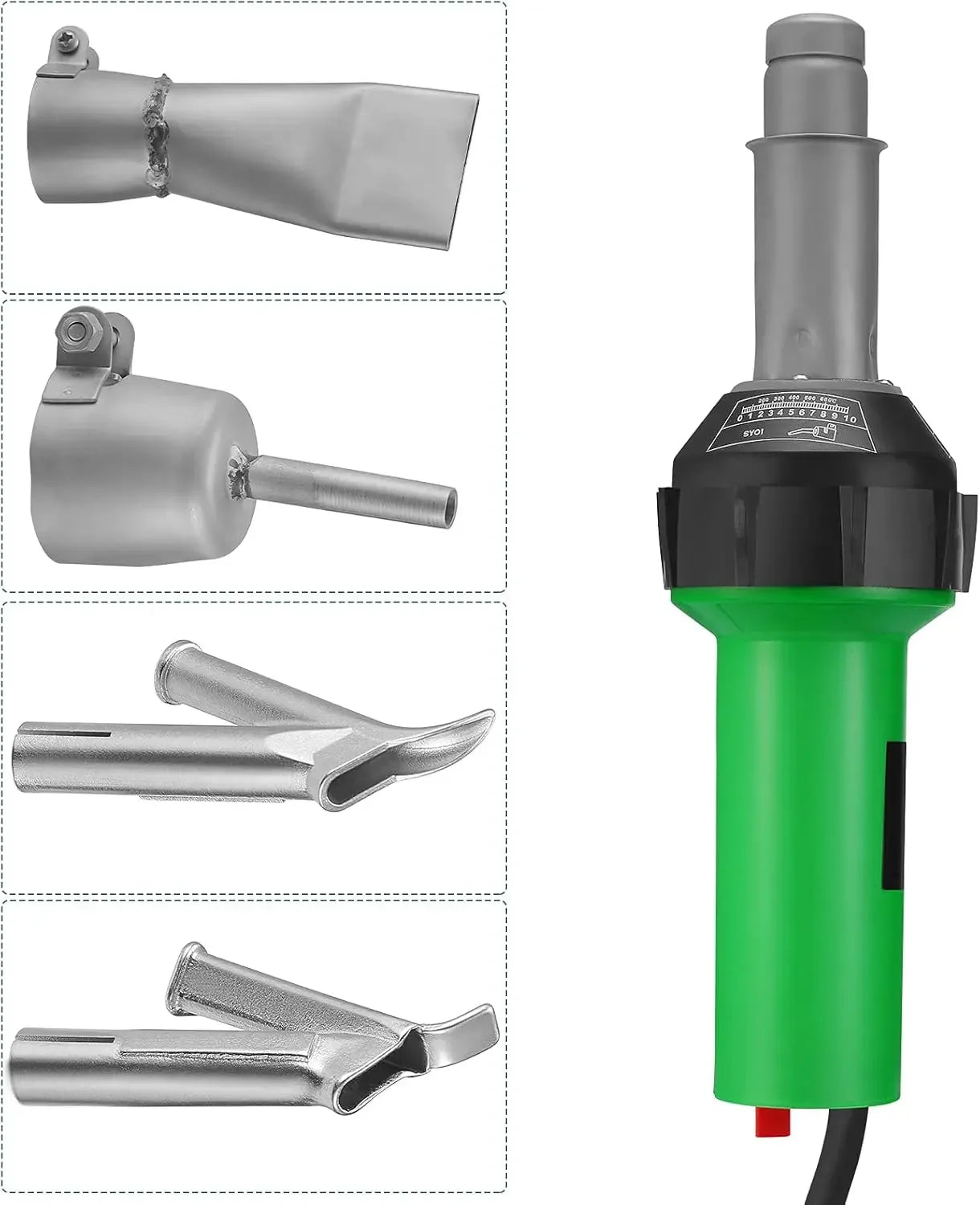 Pistolet de soudage en plastique, souffleur ½Ç air chaud, torche ½Ç chaleur, buse de soudage, machine ½Ç souder en plastique roulant, utilis¹È pour pare-chocs en PVC PP, 1600W, AC 220V
