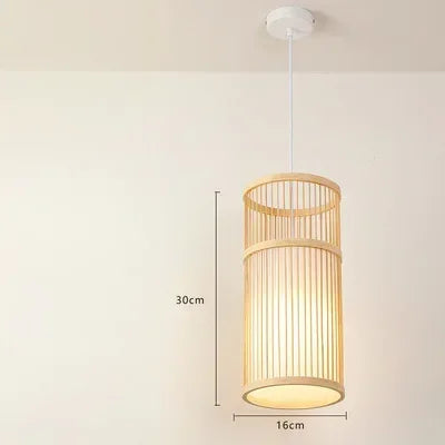 Lustres en bambou tissés à la main, abat-jour, luminaires, chambre à coucher, lampe de salle à manger, artisanat PmotLights