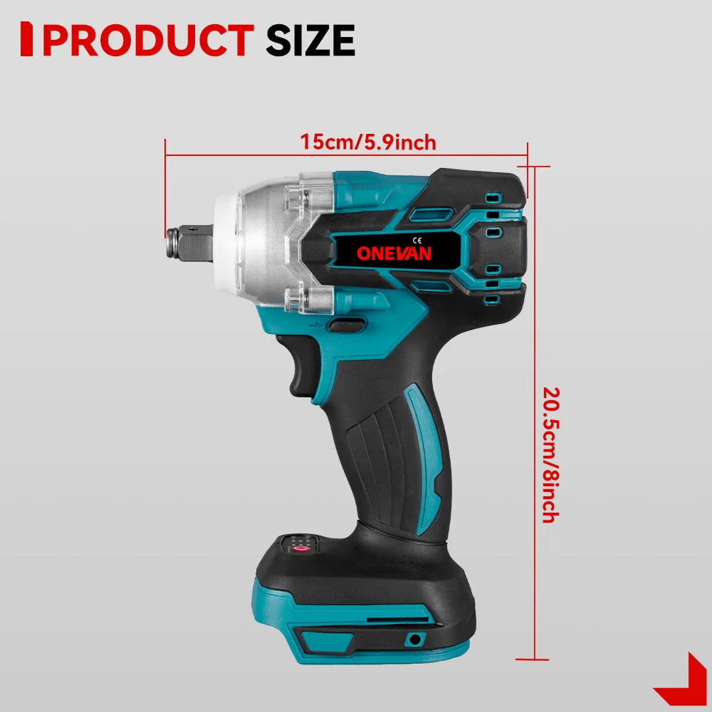 Tournevis ¹Èlectrique Sans Fil 520N.M cle a choc, visseuse sans fil,Outil de R¹Èparation de Voiture pour Batterie makita 18v outils, 1/2 Pouces