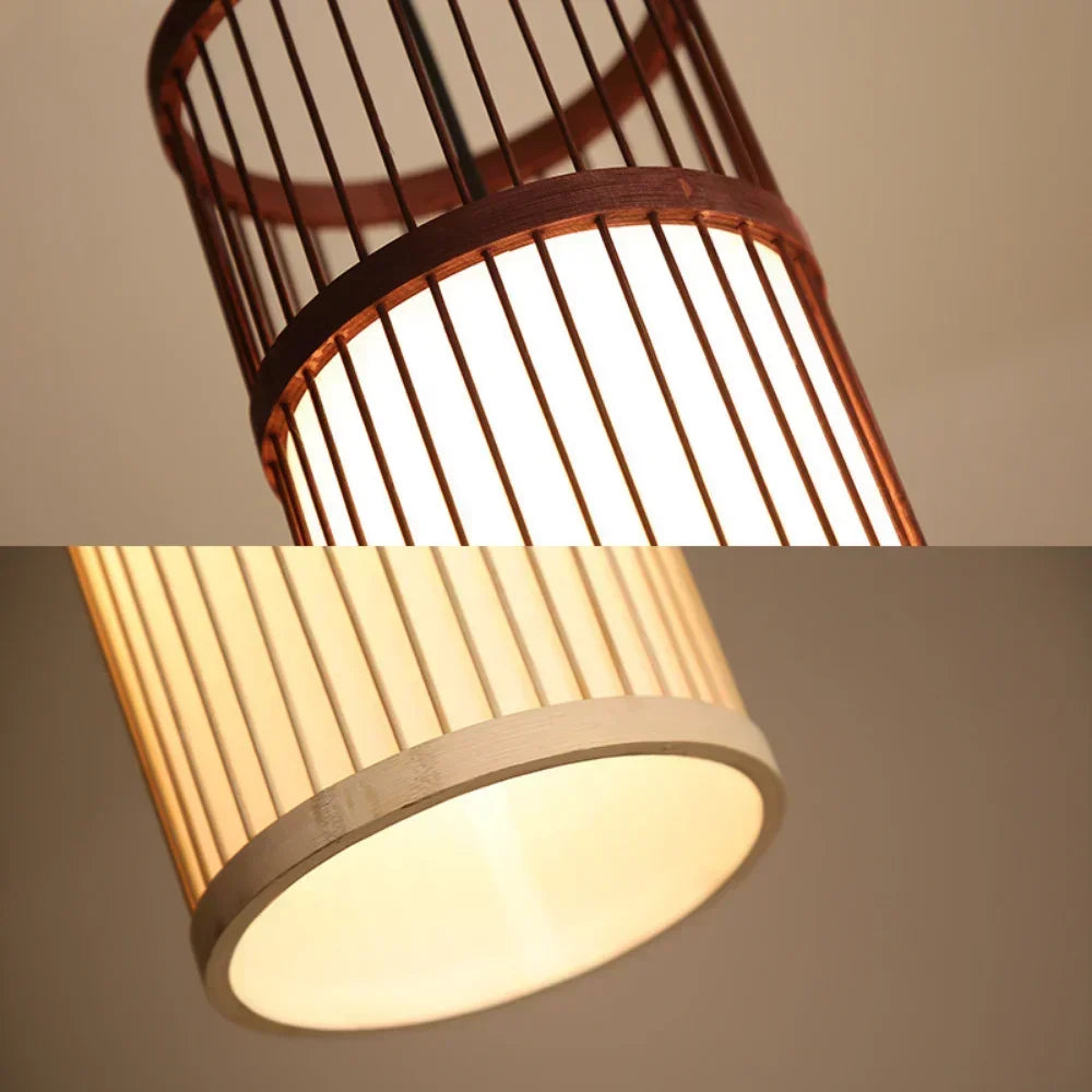 Lustres en bambou tissés à la main, abat-jour, luminaires, chambre à coucher, lampe de salle à manger, artisanat PmotLights