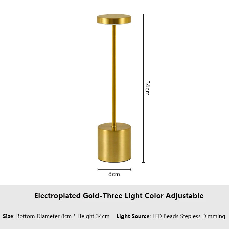 Lampe de Table LED Rechargeable à Capteur Tactile Simple, 3 Couleurs Réglables, Lumière Ambiante Créative de oral et, Décor de Bar et de Chambre