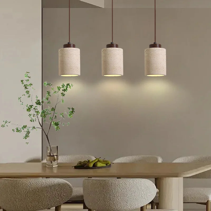 Designer moderne japonais wabi-sabai chambre chevet éclairage bar B & B grotte jaune pierre lustre chevet suspendu fil lampe