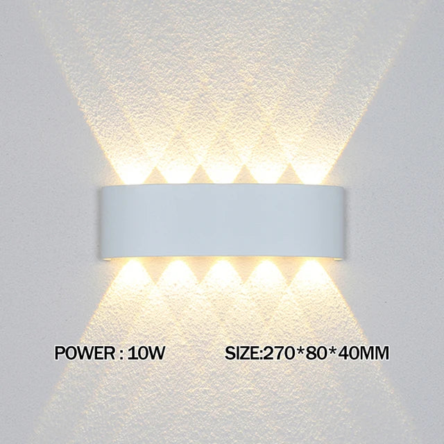 Mur LED lampe extérieure étanche IP65 cour applique murale 2W 4W 6W 8W 12W lumières de jardin en aluminium chambre salon escaliers éclairage