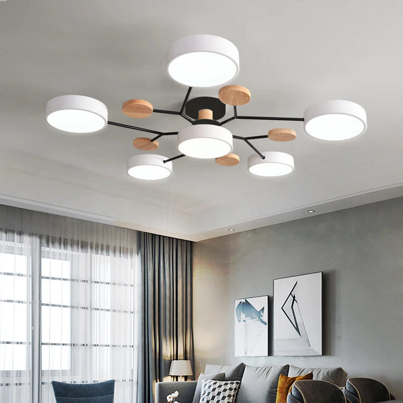 Plafonnier LED au design moderne, disponible dans 3 couleurs différentes, luminaire décoratif d'intérieur, idéal pour un salon, une chambre à coucher, un hôtel ou une salle d'étude