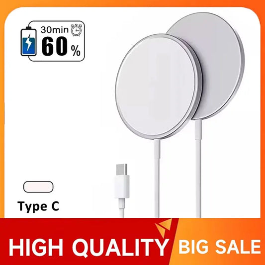 Chargeur rapide magnétique sans fil, dispositif de charge pour Magsafe iPhone 16 15 14 13 12 Pro Max Mini USB C 8 Plus Poly MAX Airpods