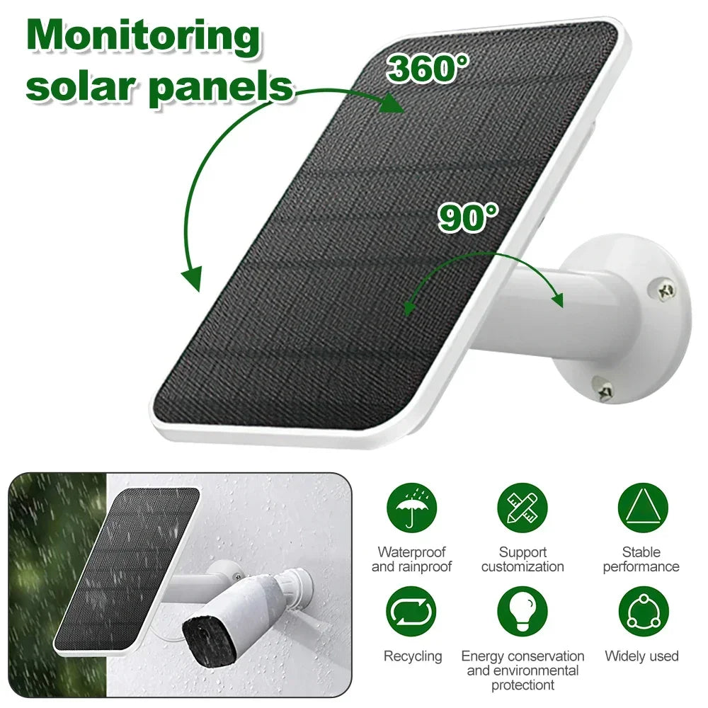 Panneaux Solaires Muraux de 4W avec Cable d'Alimentation de 9,8 Pieds, Montage Mural pour Walald Fycam 2/2 Pro/2C/2C Pro/E