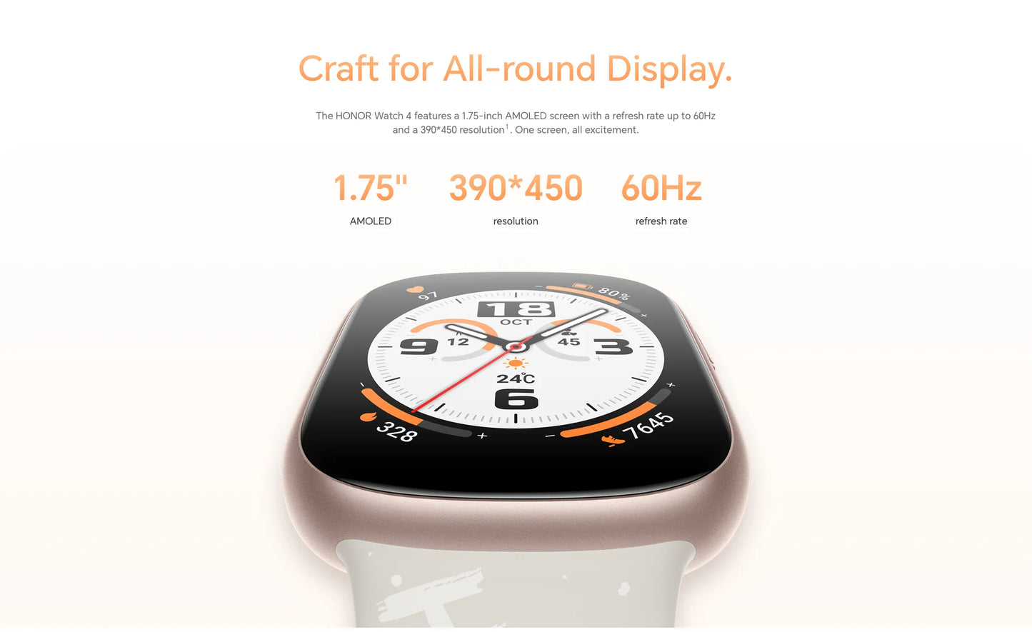 Version mondiale HONOR Watch 4 montre intelligente 5ATM moniteur d'oxyg¨¨ne sanguin BT5.2 GPS Bluetooth 5.2 jusqu'¨¤ 14 jours de batterie