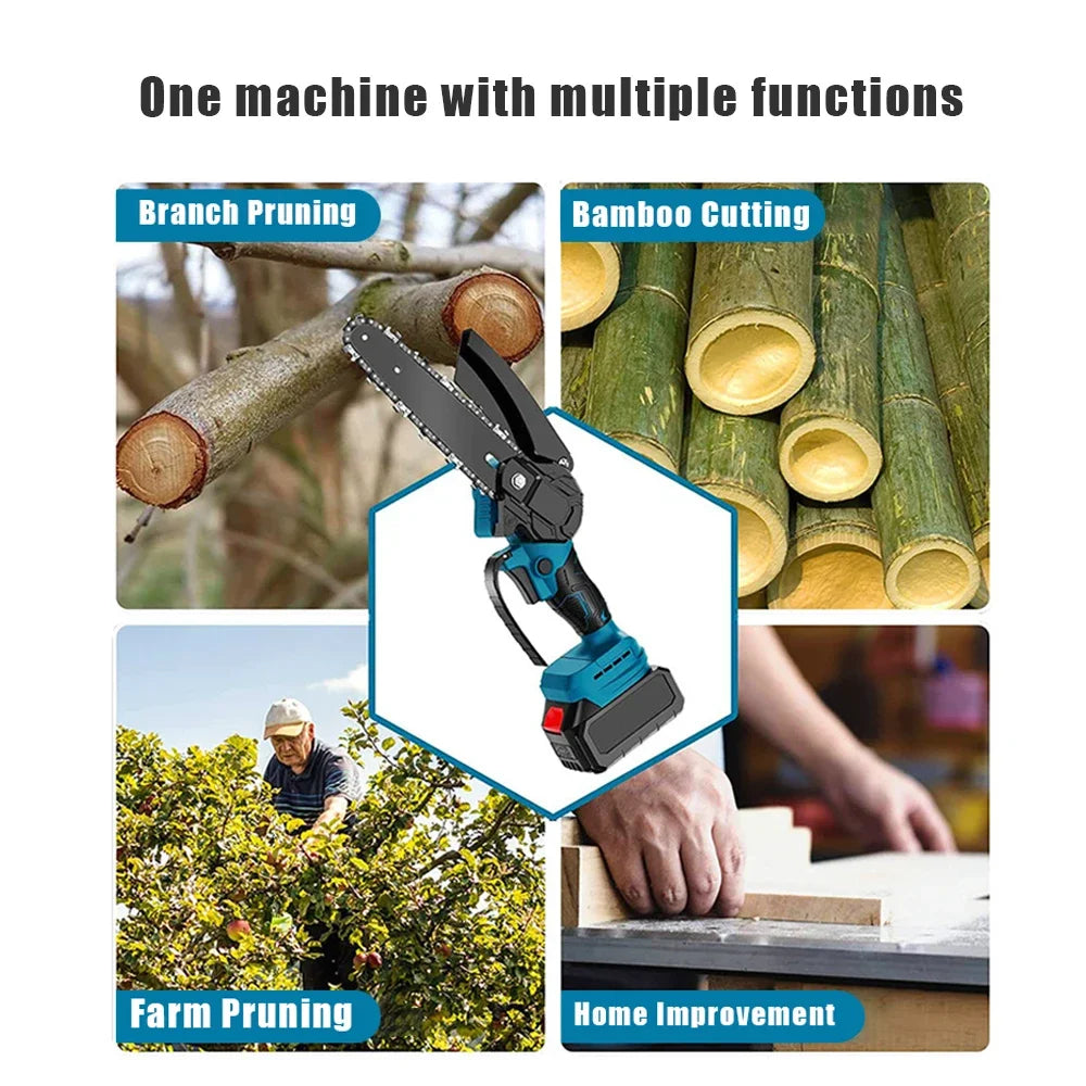 Scie ½Ç cha?ne ¹Èlectrique portable , scie ½Ç cha?ne, coupe-bois, ¹Èlagage, outil ¹Èlectrique de jardin, compatible avec la batterie Makita, 3000W, 6 pouces