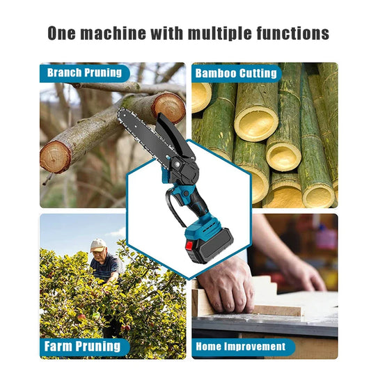 Scie ½Ç cha?ne ¹Èlectrique portable , scie ½Ç cha?ne, coupe-bois, ¹Èlagage, outil ¹Èlectrique de jardin, compatible avec la batterie Makita, 3000W, 6 pouces