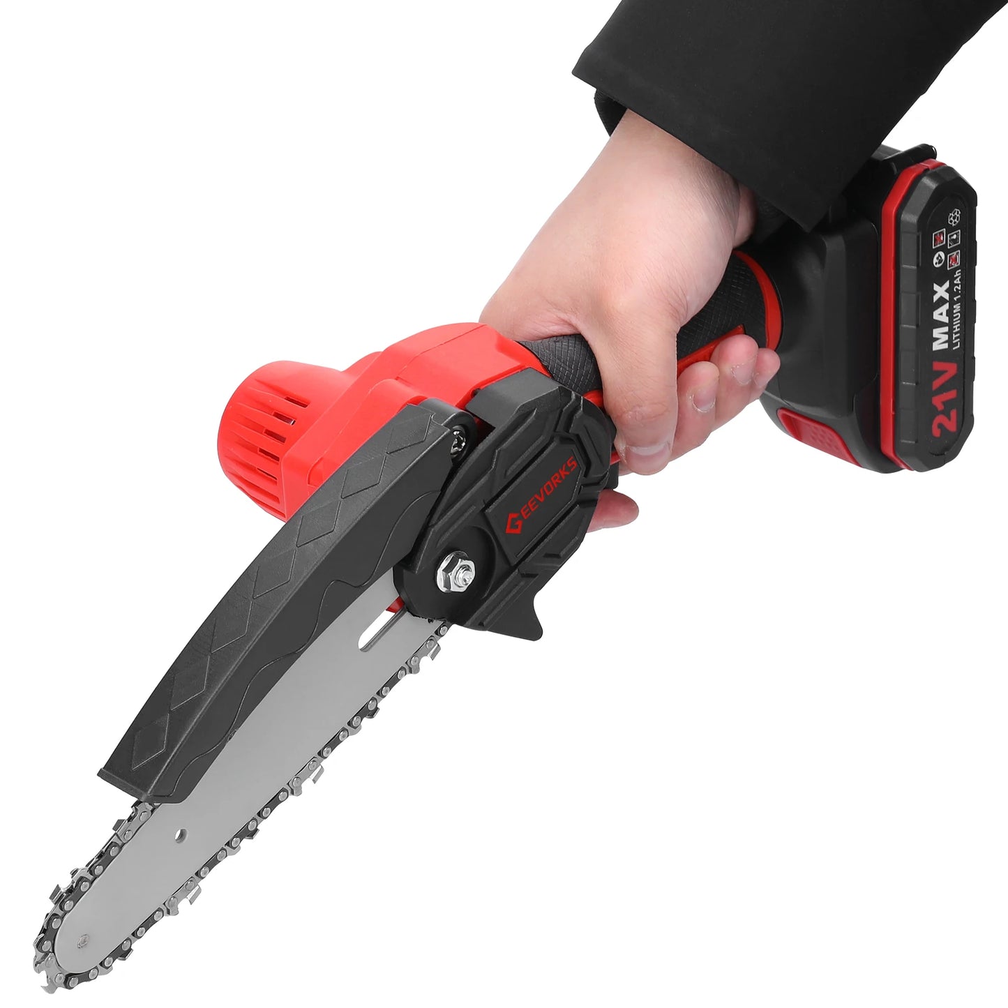Scies d'¹Èlagage ¹Èlectriques, petit moteur de brosse de tron?onneuse ½Ç fendre le bois, outil de travail de calcul ½Ç une main pour jardin et verger, 21V, 6 po