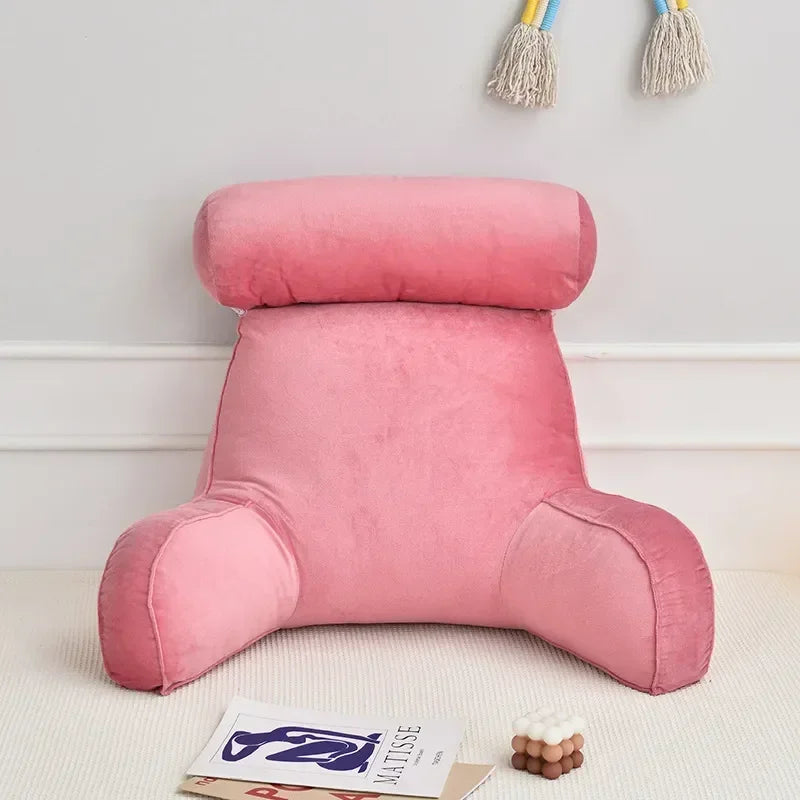 Oreiller de lecture en mousse ½Ç m¹Èmoire de forme ultra doux, coussin de dos de chevet de canap¹È de bureau, coussins de soutien lombaire de lit, assistance de dos de dossier, pink, 75x40x40cm