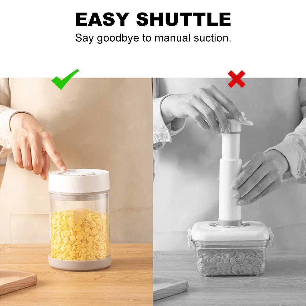 Bocaux ¨¦lectriques Sous Vide en Verre de 1350ml, Conteneur Intelligent de Stockage des citrouille Pr¨¦cieux pour la Cuisine, Stockage du Caf¨¦ en Grains et du Th¨¦