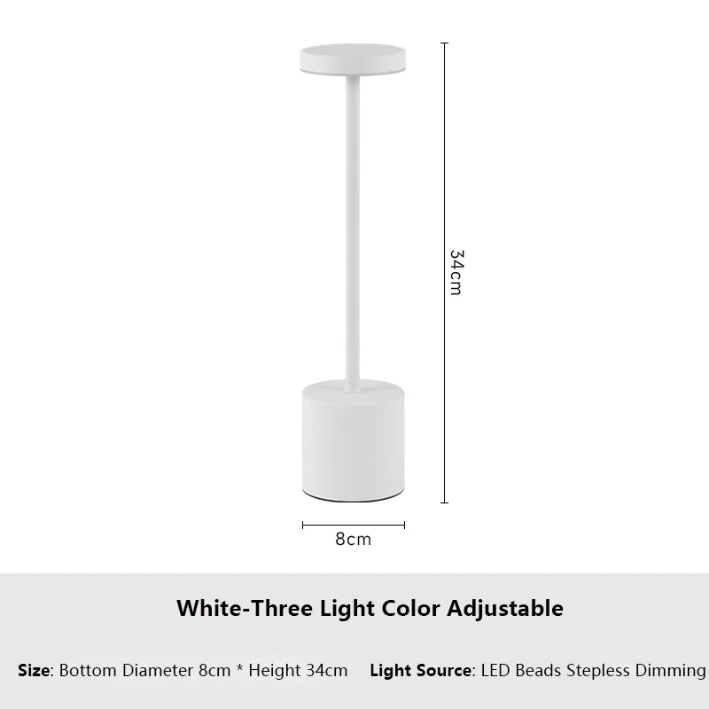Lampe de Table LED Rechargeable à Capteur Tactile Simple, 3 Couleurs Réglables, Lumière Ambiante Créative de oral et, Décor de Bar et de Chambre