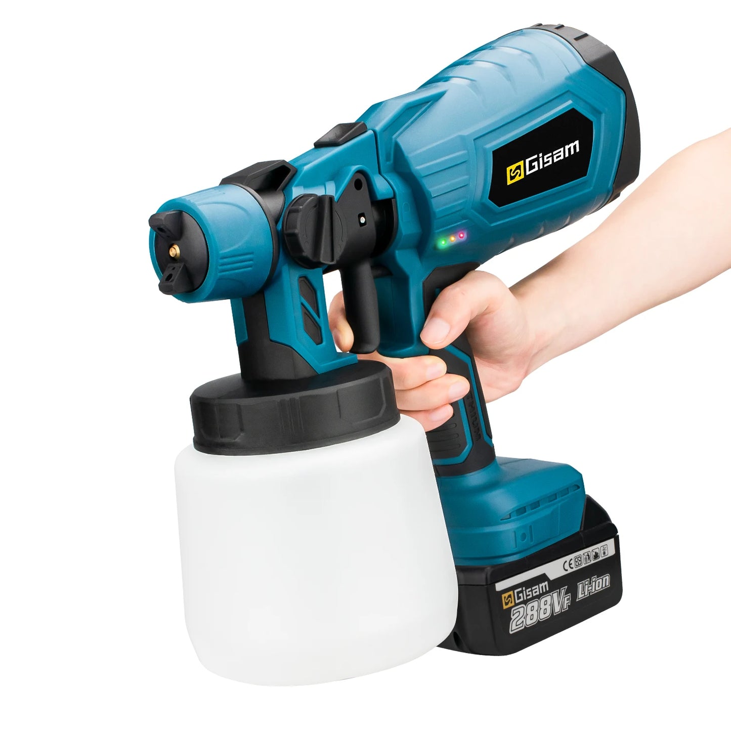 Pistolet pulv¨¦risateur ¨¦lectrique sans fil pour Makita, No Battery Blue,pulv¨¦risateur de peinture domestique, a¨¦rographe ¨¤ rev¨ºtement en acier pour meubles automobiles, batterie 18V, HVLP, 1000ml