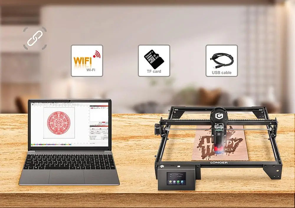 Graveur Laser RAY5 10W, Spot Laser 0.06x0.06mm, ¹Ècran Tactile, Carimplant¹È Hors Ligne, Chipset 32 Bits, Connexion WiFi