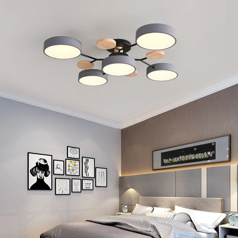 Plafonnier LED au design moderne, disponible dans 3 couleurs différentes, luminaire décoratif d'intérieur, idéal pour un salon, une chambre à coucher, un hôtel ou une salle d'étude