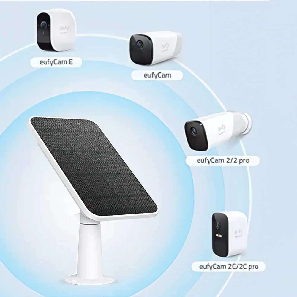 Panneaux Solaires Muraux de 4W avec Cable d'Alimentation de 9,8 Pieds, Montage Mural pour Walald Fycam 2/2 Pro/2C/2C Pro/E