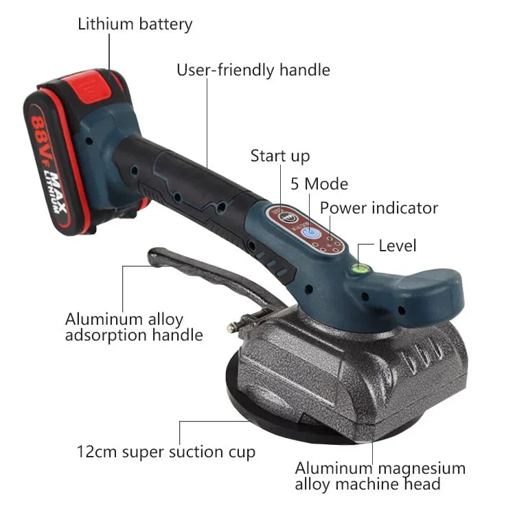 Machine de Carrelage ¨¦lectrique existent Professionnelle 88VF, 5 Vitesses, Outil de Pon?age de Sol Rechargeable, compte-bulles, Outils ¨¦lectriques