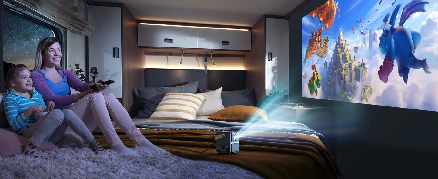 Projecteur de th¨¦atre portable, 18000lumens, WiFi 5G, Bluetooth, prise en charge Full HD, ¨¦cran 1080P, home cin¨¦ma