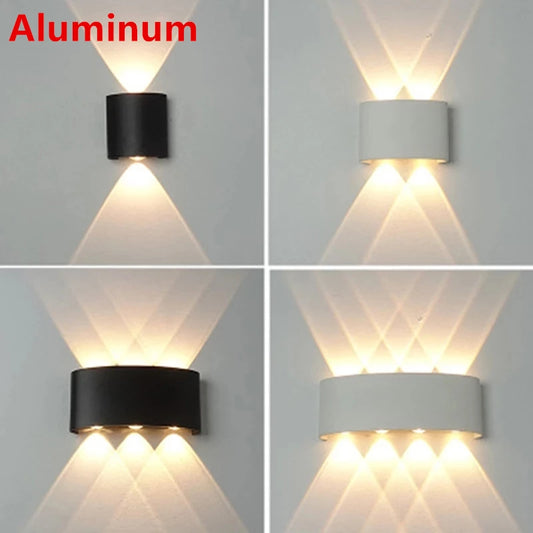 Mur LED lampe extérieure étanche IP65 cour applique murale 2W 4W 6W 8W 12W lumières de jardin en aluminium chambre salon escaliers éclairage