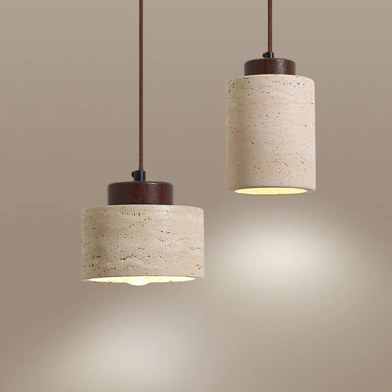 Designer moderne japonais wabi-sabai chambre chevet éclairage bar B & B grotte jaune pierre lustre chevet suspendu fil lampe