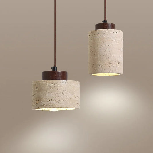Designer moderne japonais wabi-sabai chambre chevet éclairage bar B & B grotte jaune pierre lustre chevet suspendu fil lampe
