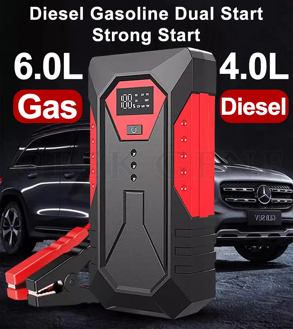Démarreur de voiture pour diabétique, banque d'alimentation portable, booster de batterie de voiture, dispositif de démarrage de voiture pour GOLD 6.0L Diesel 4.0L, 12V, 18000mAh