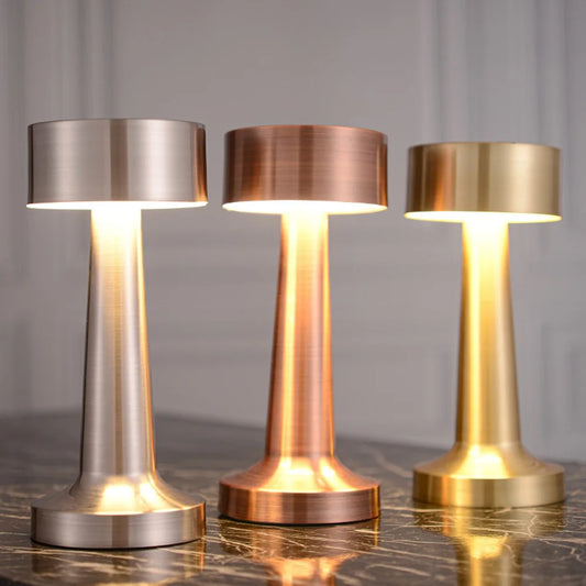 Lampe de Table rétro en métal tactile, décoration pour Bar, Table basse, Restaurant, bureau, veilleuse LED Rechargeable pour chambre à coucher