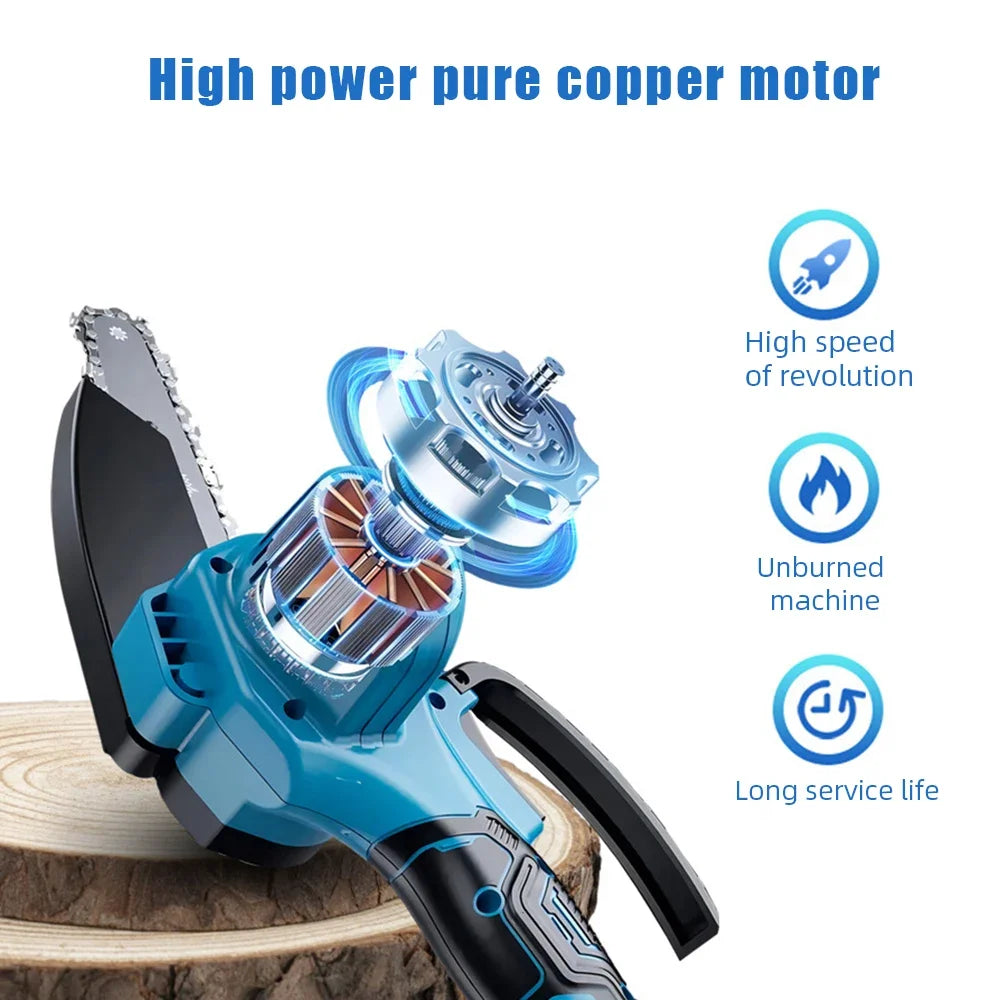 Scie ½Ç cha?ne ¹Èlectrique portable , scie ½Ç cha?ne, coupe-bois, ¹Èlagage, outil ¹Èlectrique de jardin, compatible avec la batterie Makita, 3000W, 6 pouces