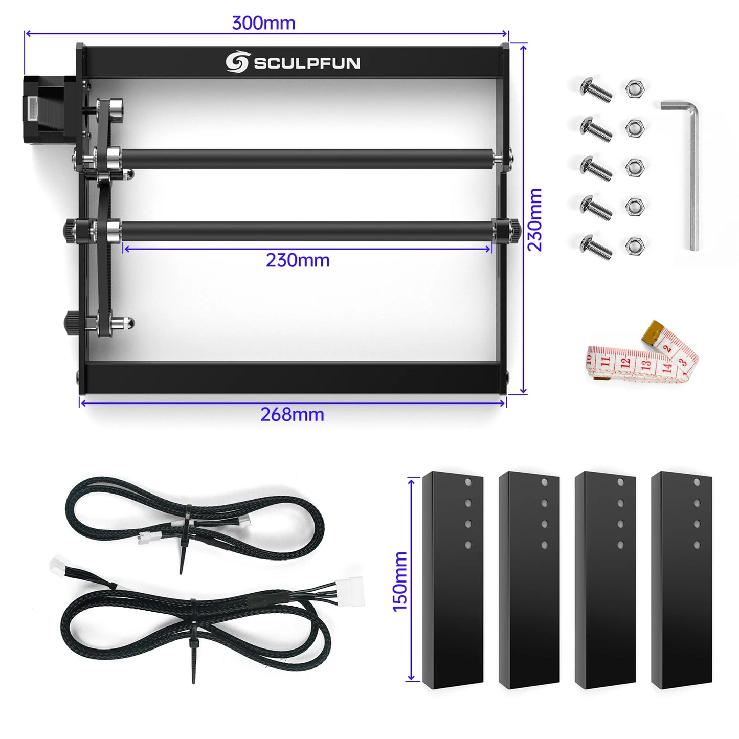 S9-Machine de Gravure Laser Ultra-Mince avec Rouleau ½Ç Distance 90W, Graveur Acrylique, 410x420mm