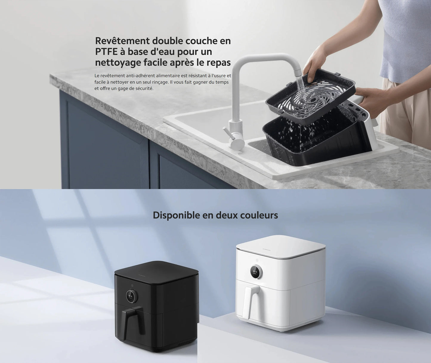 Smart Air Fryer, Tensibilisation ½Ç 360 ¡«, Puzzles it¹È de 6,5 L, Temp¹Èrature Mobentre 40-220 ¡«C, 6,5 L