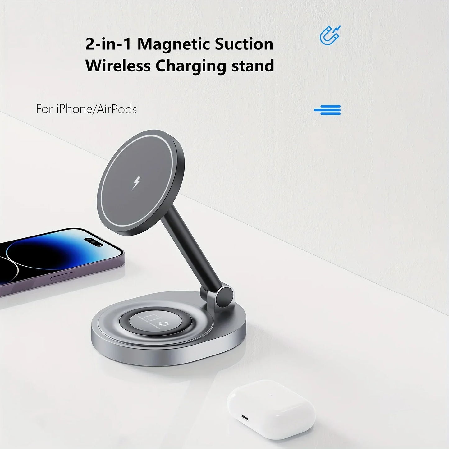 Support de chargeur magnétique sans fil 3 en 1, pour Magsafe iPhone 16 15 14 13 12 Pro Max Apple Watch Airpods, Station de charge rapide