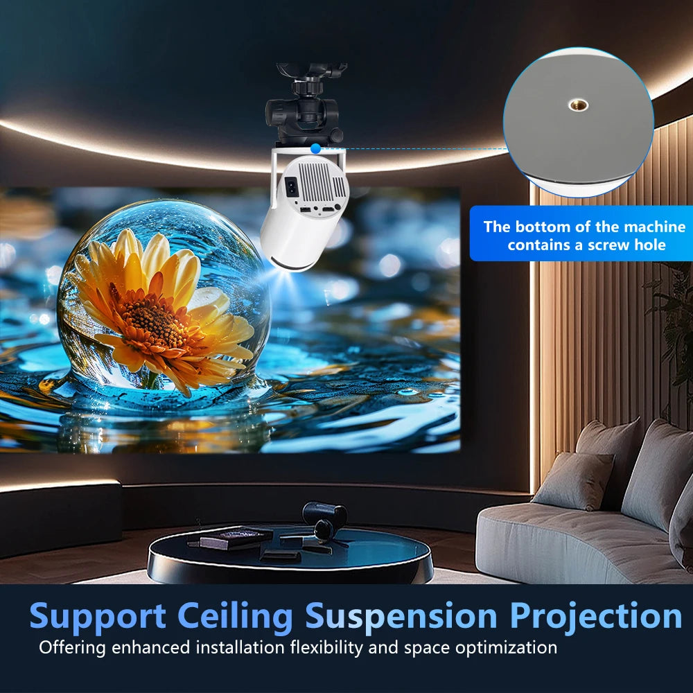 Projecteur Portable pour Touriste, 4K, Android 11, HY300 Pro, WiFi 6, 260ANSI, Allwinner, H713, BTpig, 1280x720P, Cin¨¦ma en Plein Air