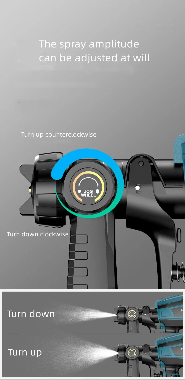 Pistolet pulv¨¦risateur ¨¦lectrique sans fil, pulv¨¦risateur de peinture, a¨¦rographe de rev¨ºtement en acier pour meubles automobiles, 5 buses, compatible avec la batterie Makita, 1000ml
