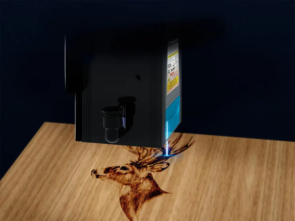 Graveur Laser avec Écran Tactile, Chipset 32 Bits, Connectivité WIFI, Machine de Découpe et de Gravure par Points, 20W, 0.08x0.1mm
